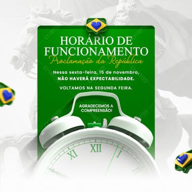 Dia Da Proclamação Da República Do Brasil 15 De Novembro Aviso