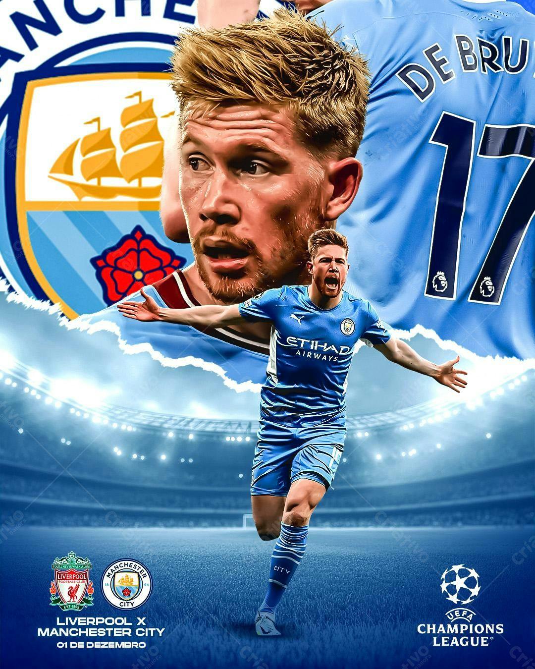 Poster Manchester City x Liverpool PSD Editável