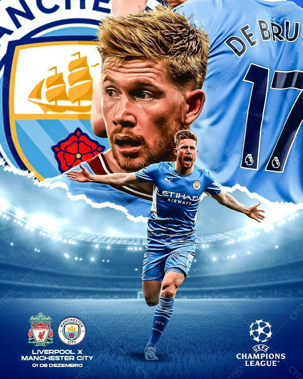 Flyer Futebol De Bruyne City Feed Psd