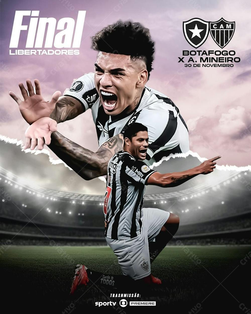 Flyer Futebol Final Libertadores Atletico X Botafogo Psd