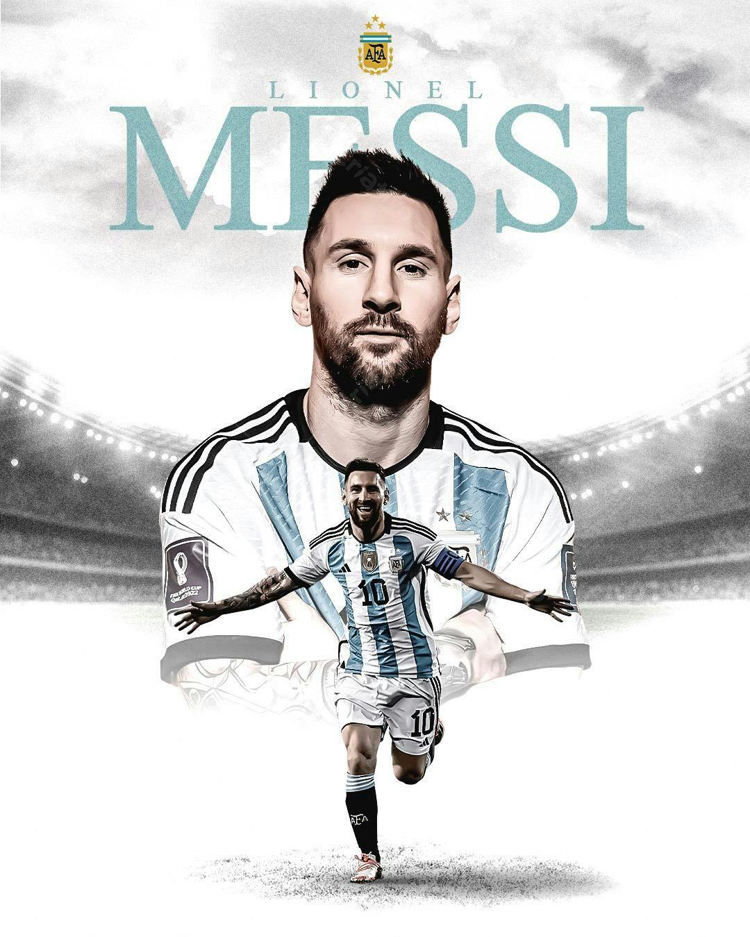 Poster Messi Campeão Mundial PSD Editável