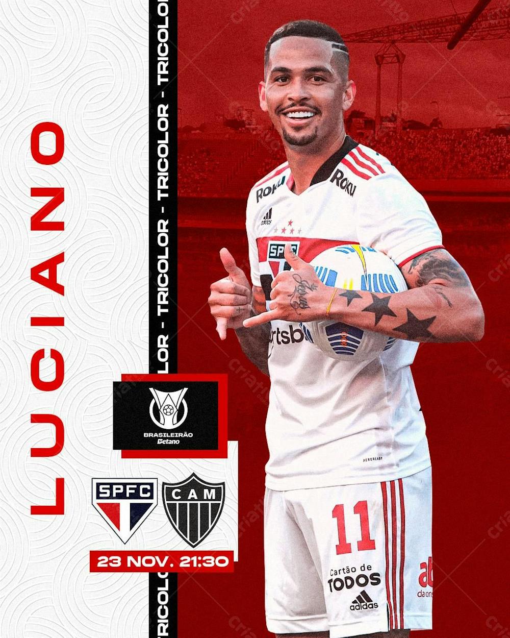 Flyer Futebol Luciano São Paulo Feed Psd