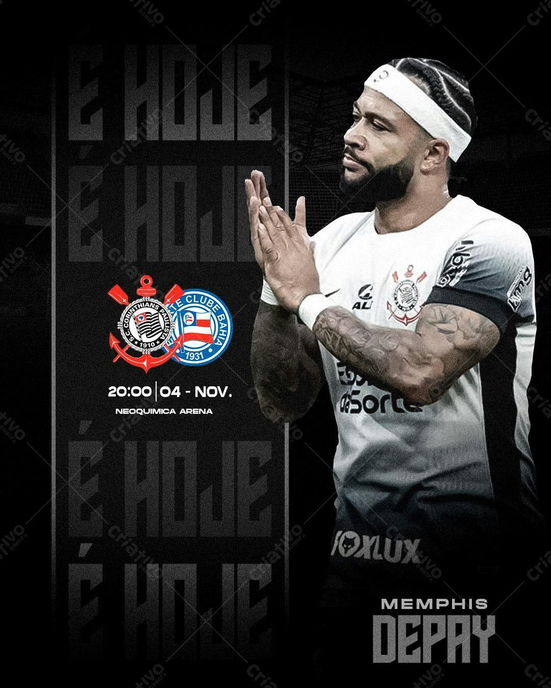 Flyer Corinthians x Bahia PSD Editável