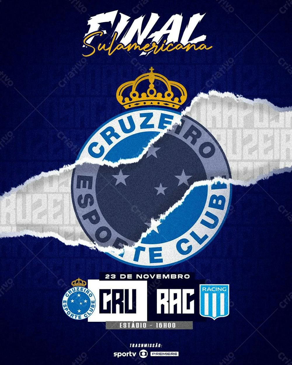 Flyer Futebol Cruzeiro Final Sulamericana Feed Psd