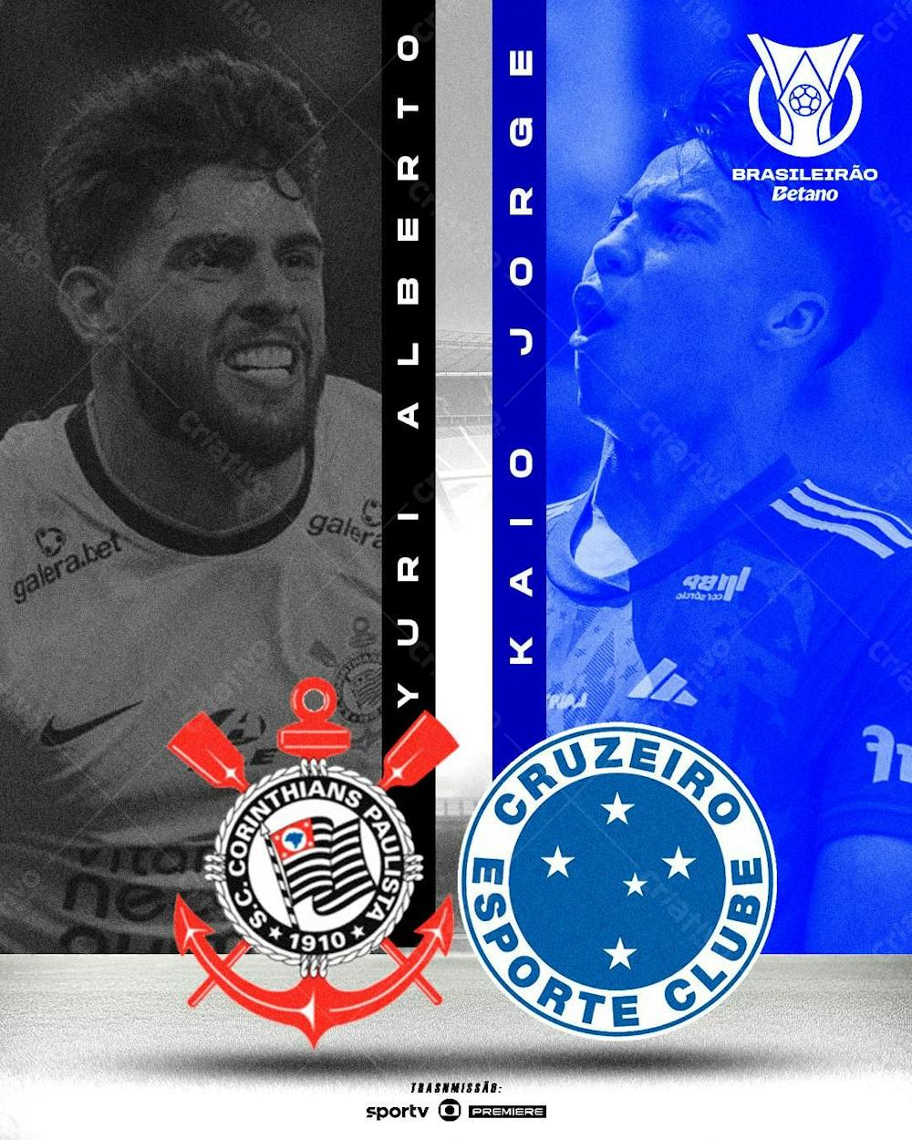 Flyer Futebol Corinthians X Cruzeiro Feed Psd