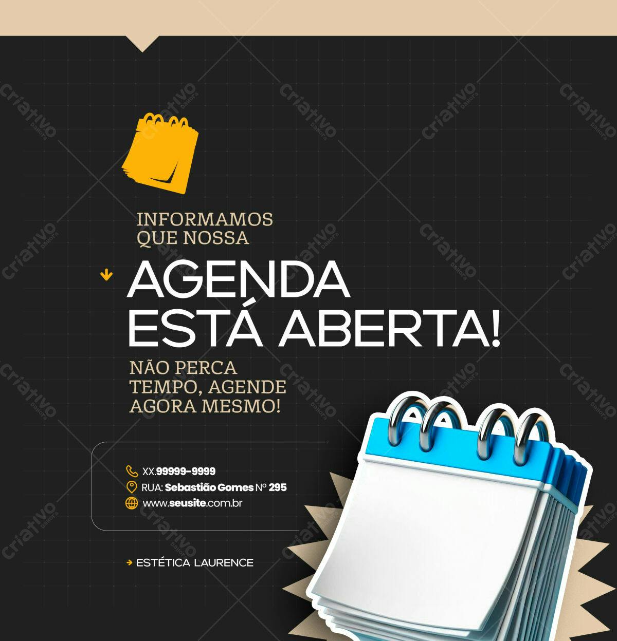 Flyer para Agenda Aberta PSD Editável