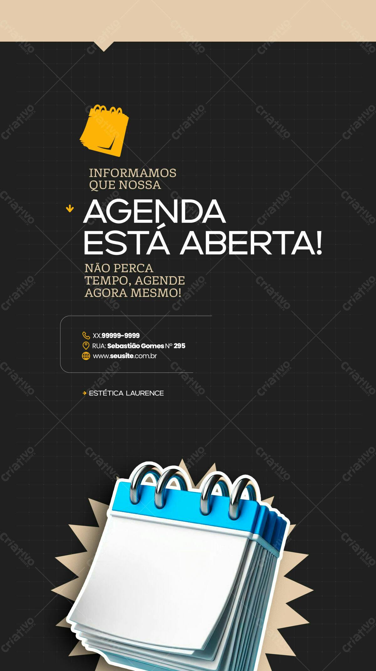 Flyer Agenda Aberta PSD Editável