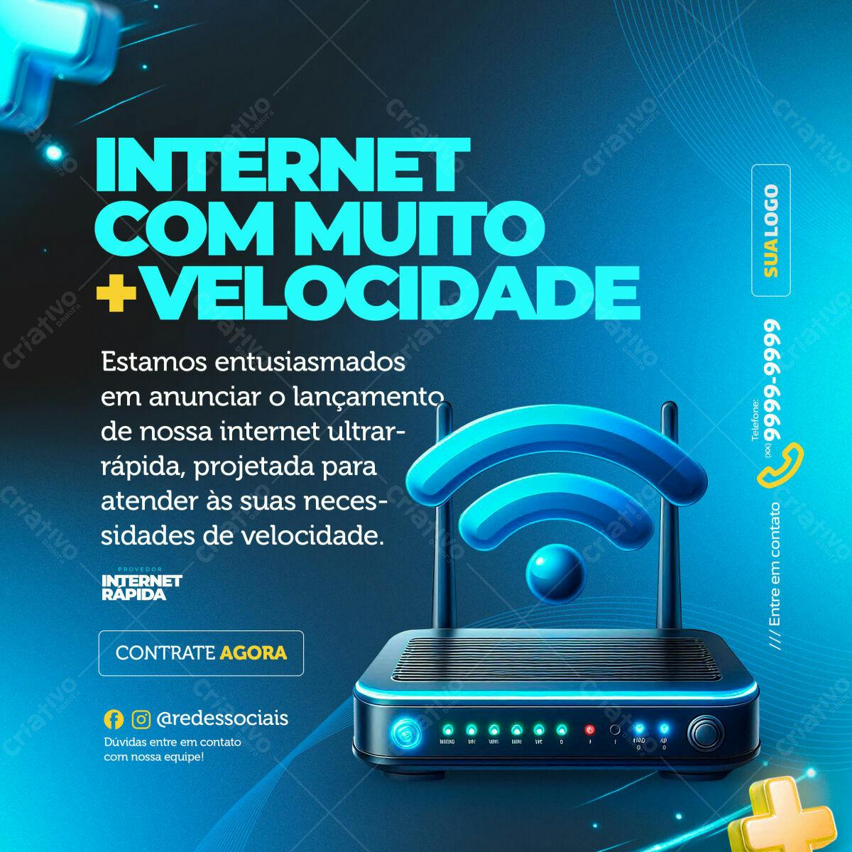 Flyer Internet Ultra-Rápida PSD Editável