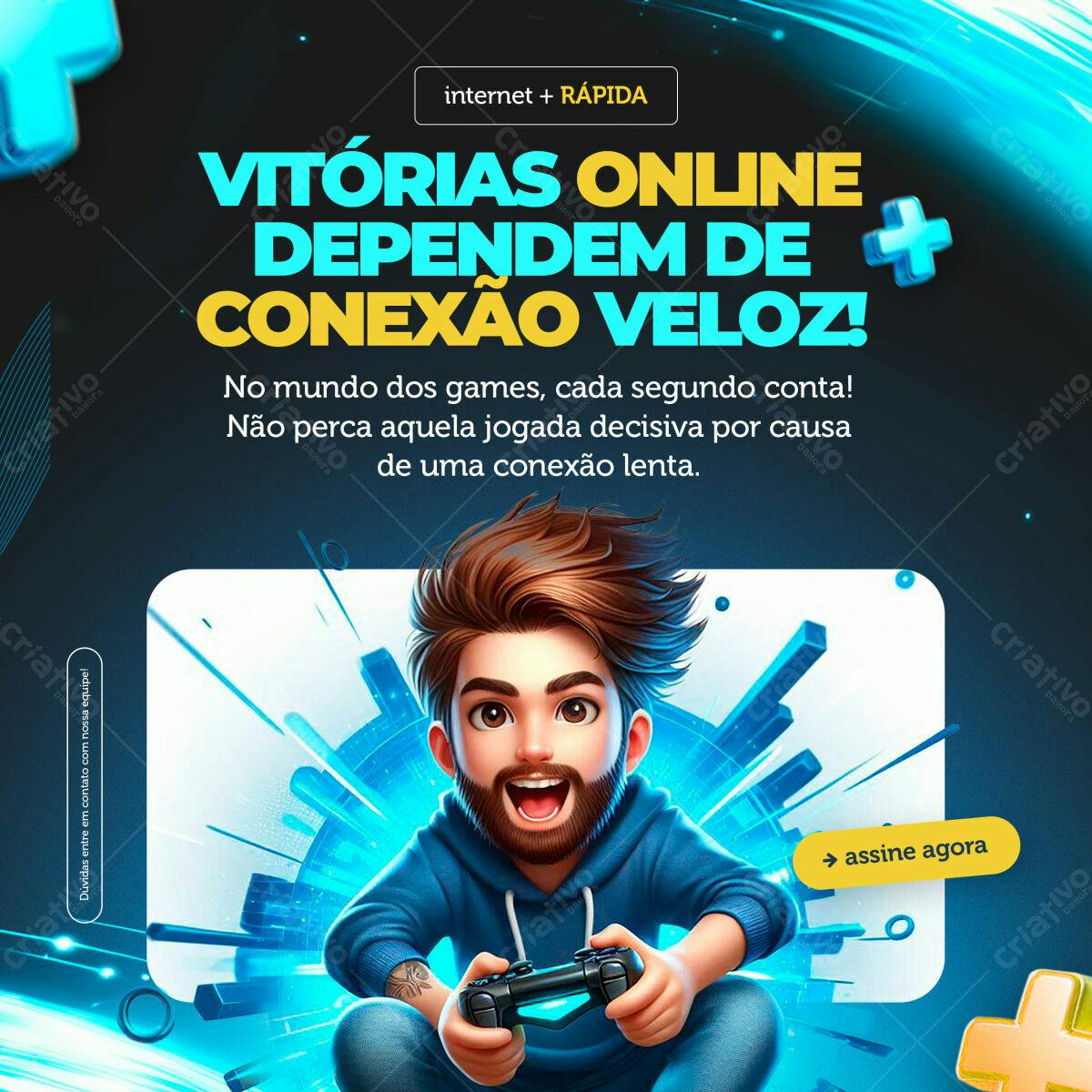 Flyer para Gamers com Conexão Veloz PSD Editável