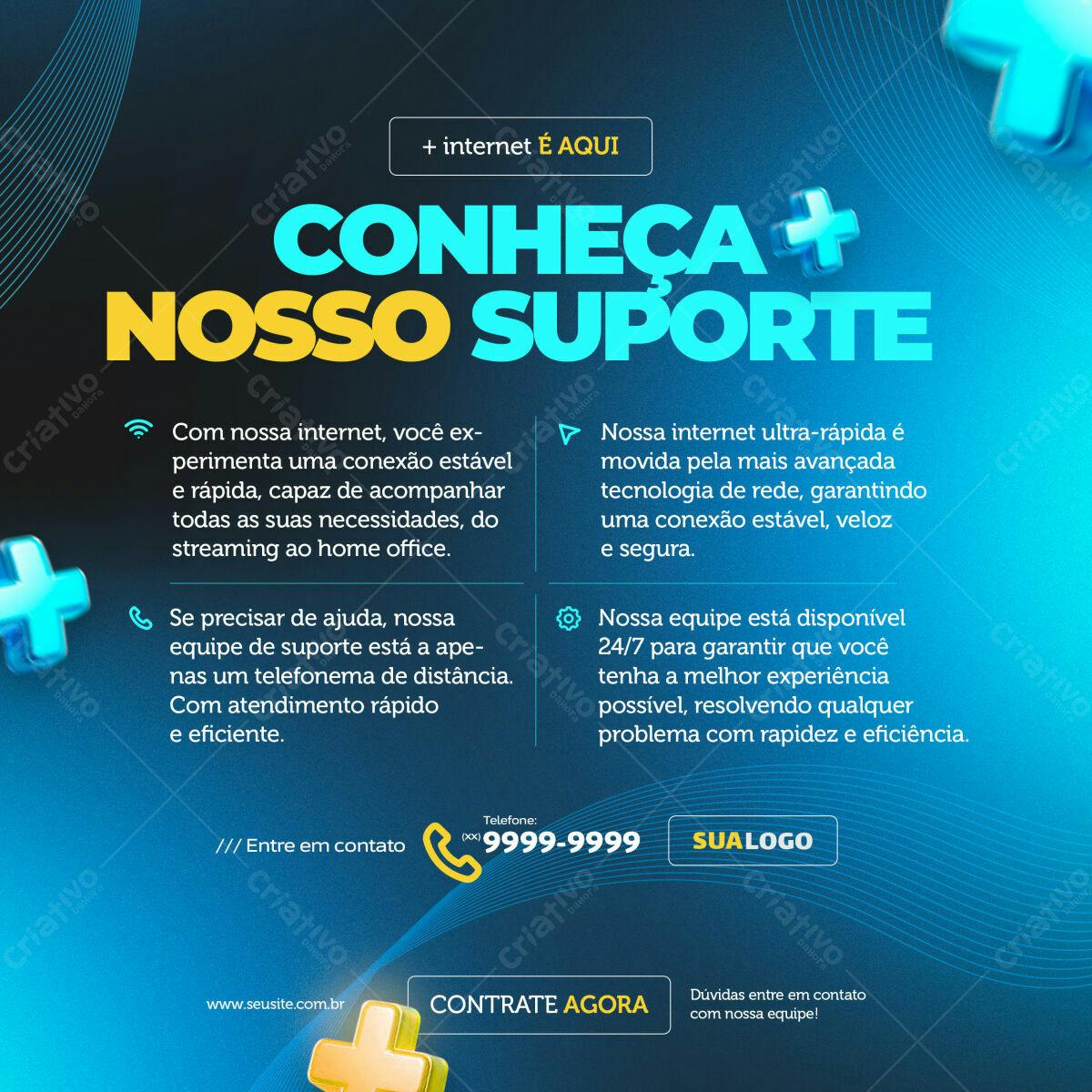 Post para Redes Sociais Internet PSD Editável