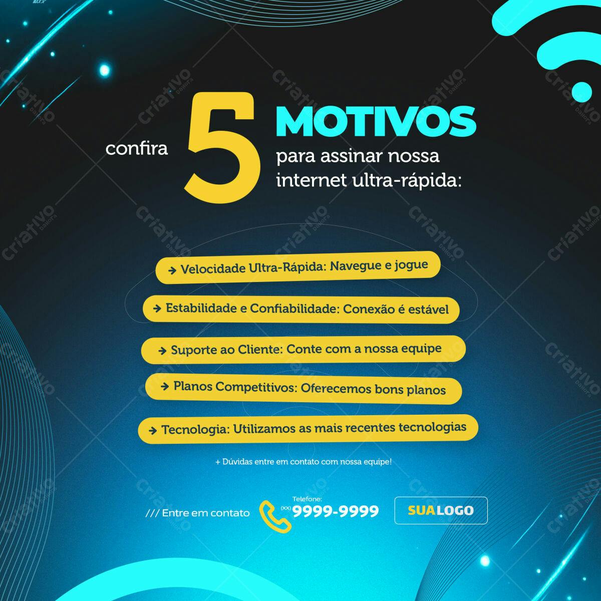 Post para Redes Sociais Internet PSD Editável