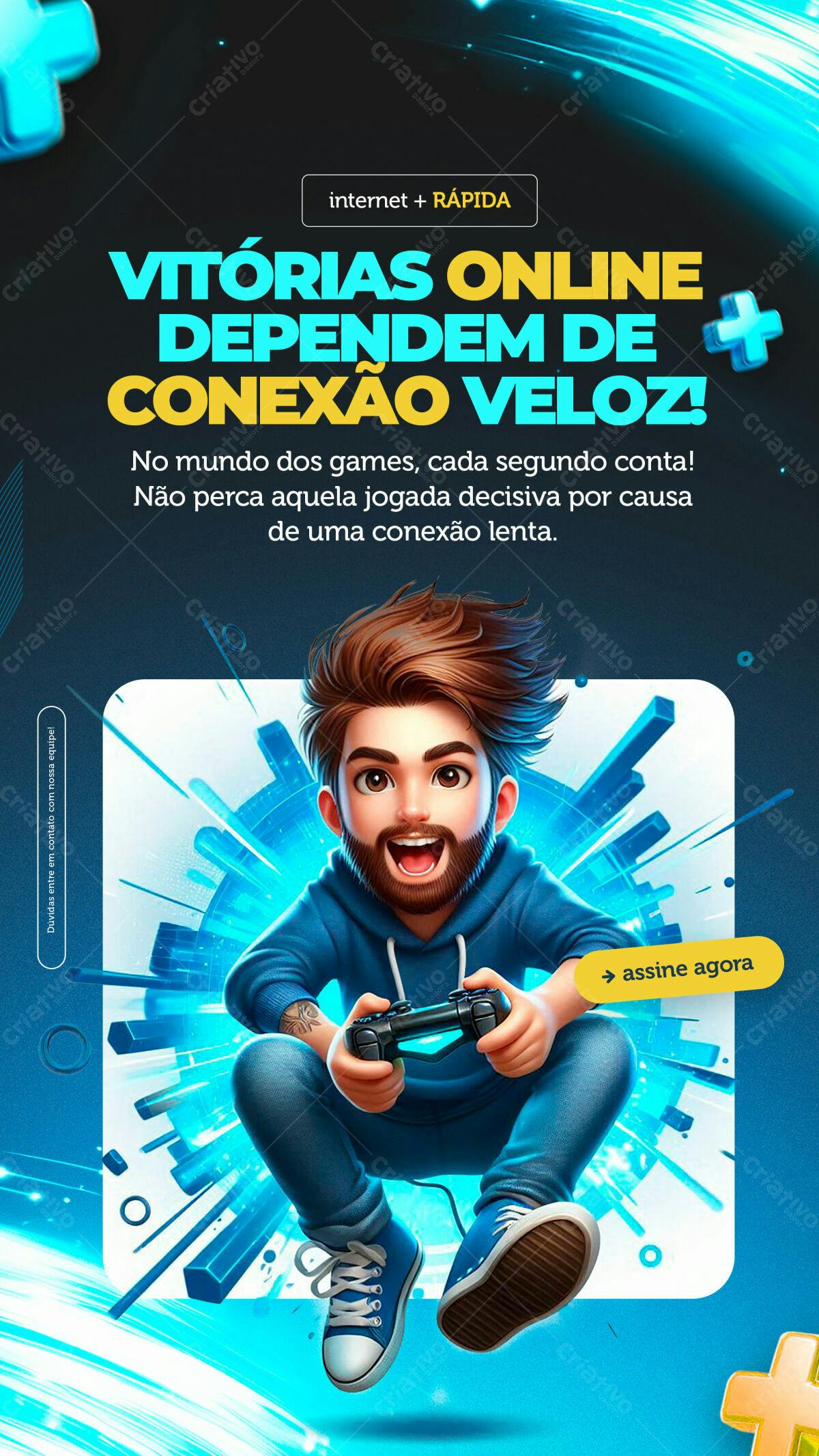 Flyer Gamer com Internet Rápida PSD Editável