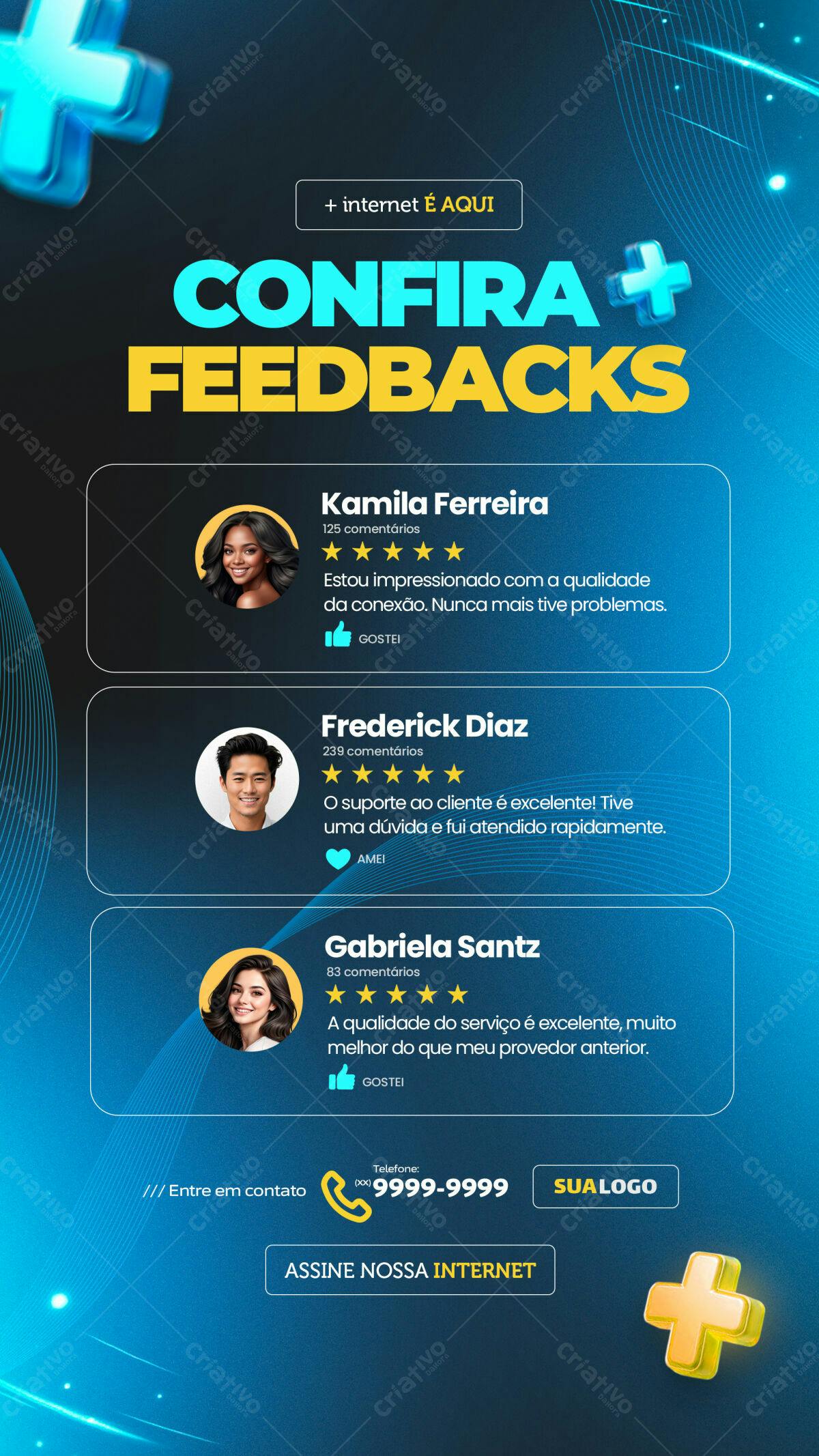 Flyer Feedbacks para Internet PSD Editável