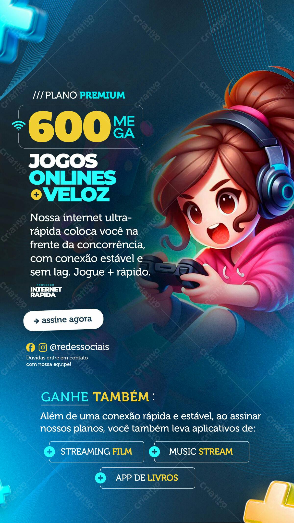 Flyer Internet 600 Mega PSD Editável