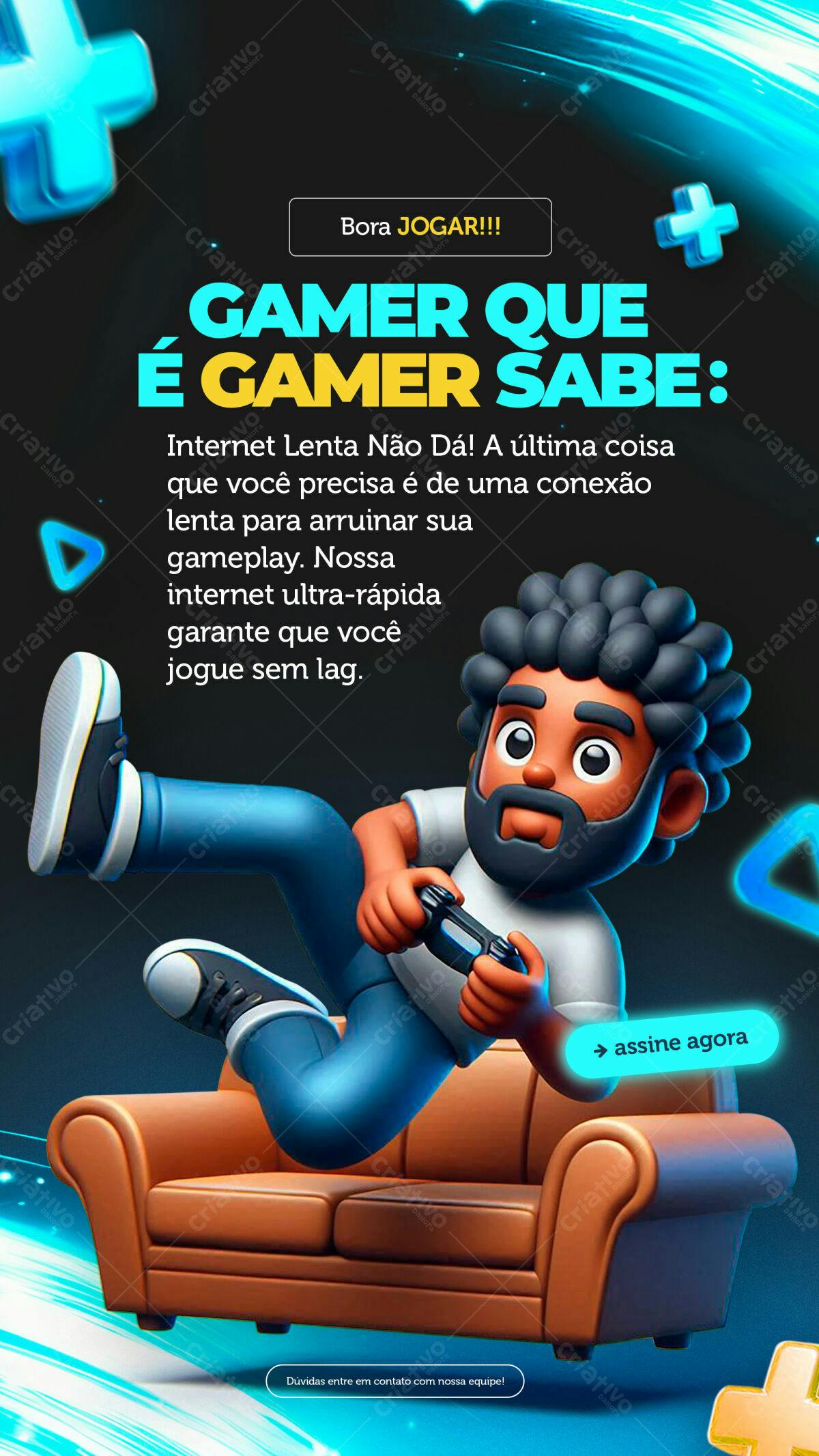 Flyer Gamer para Propaganda de Internet PSD Editável