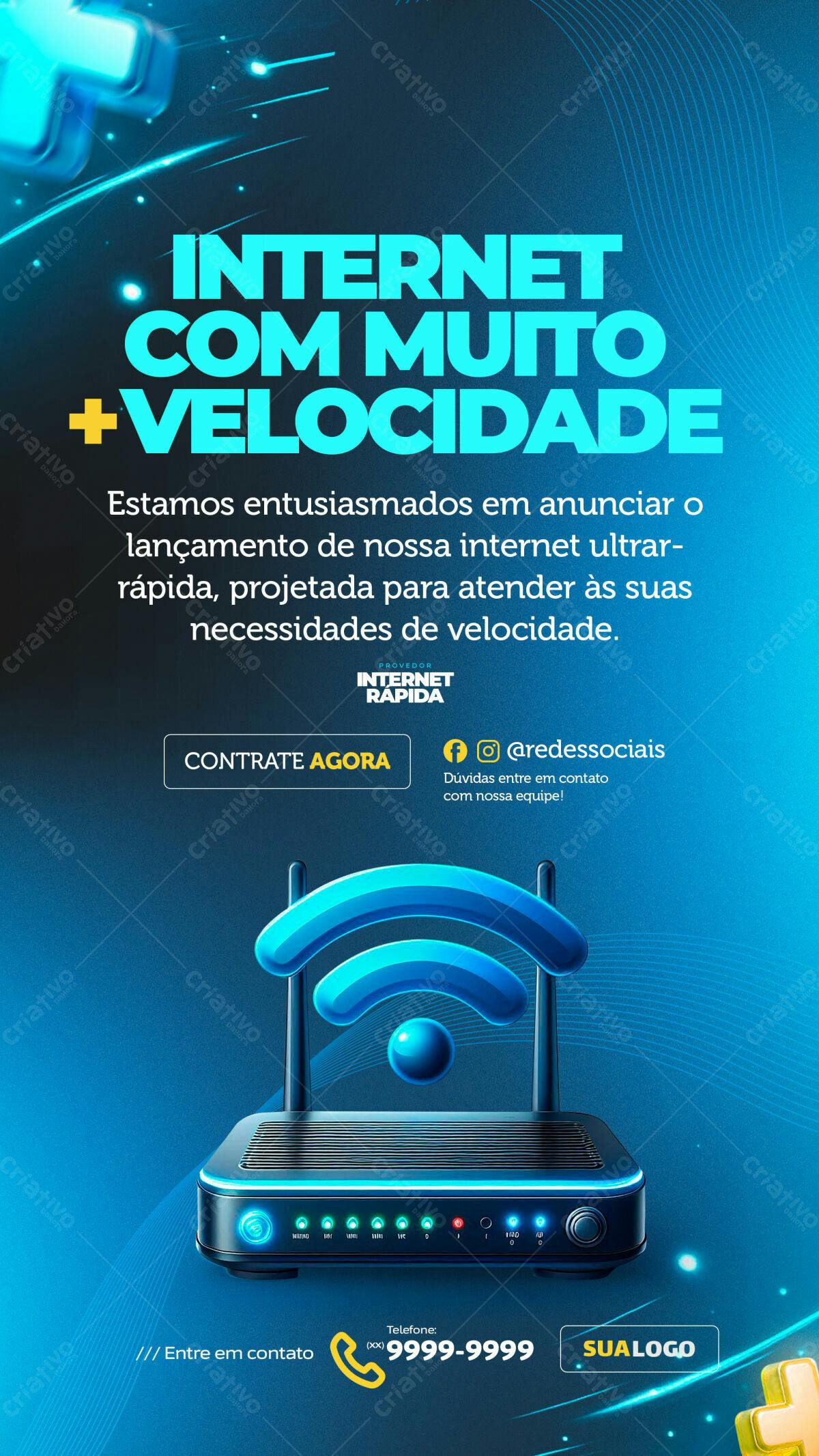 Flyer Internet Ultra-Rápida PSD Editável