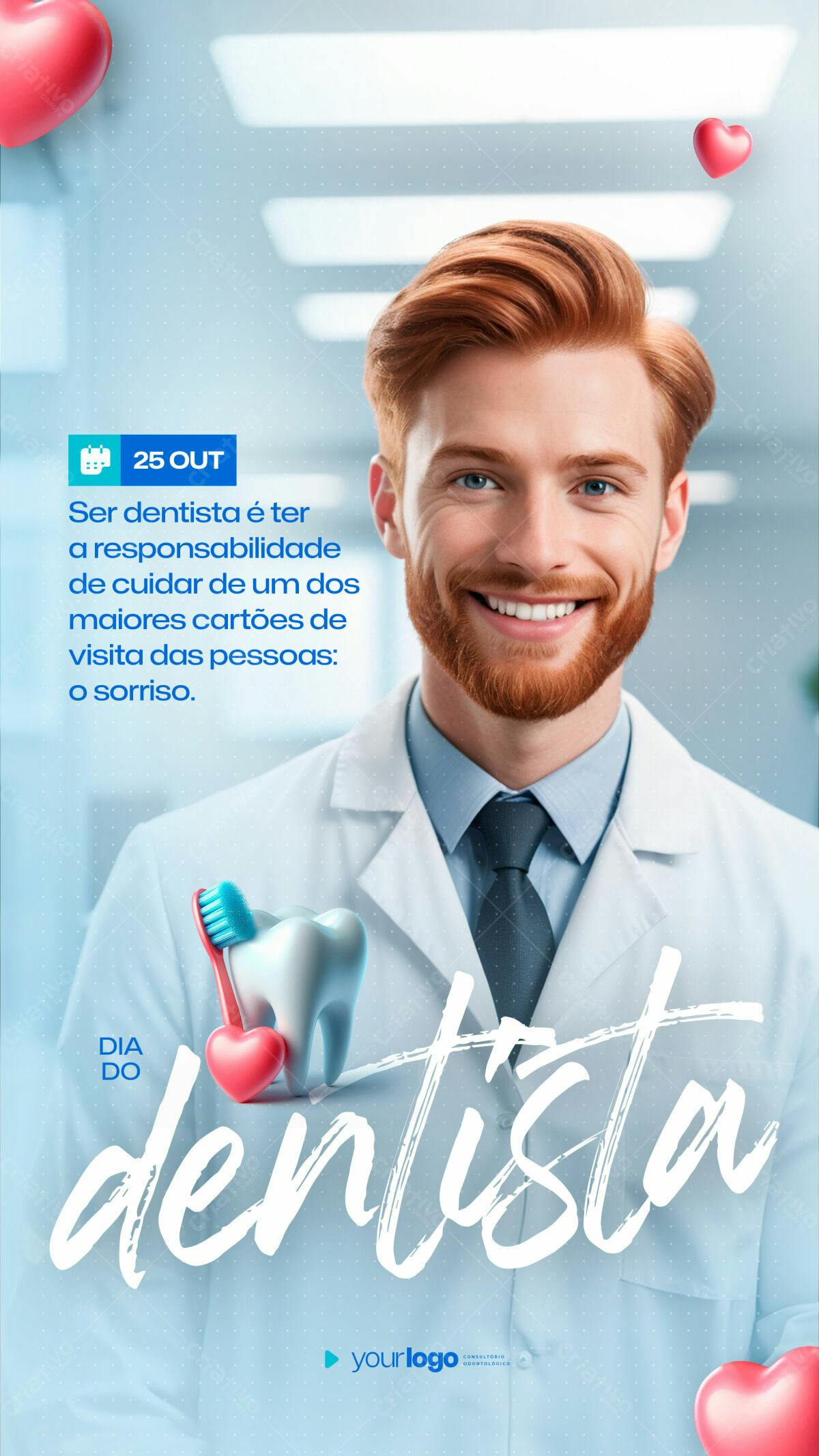 Flyer Dia do Dentista PSD Editável