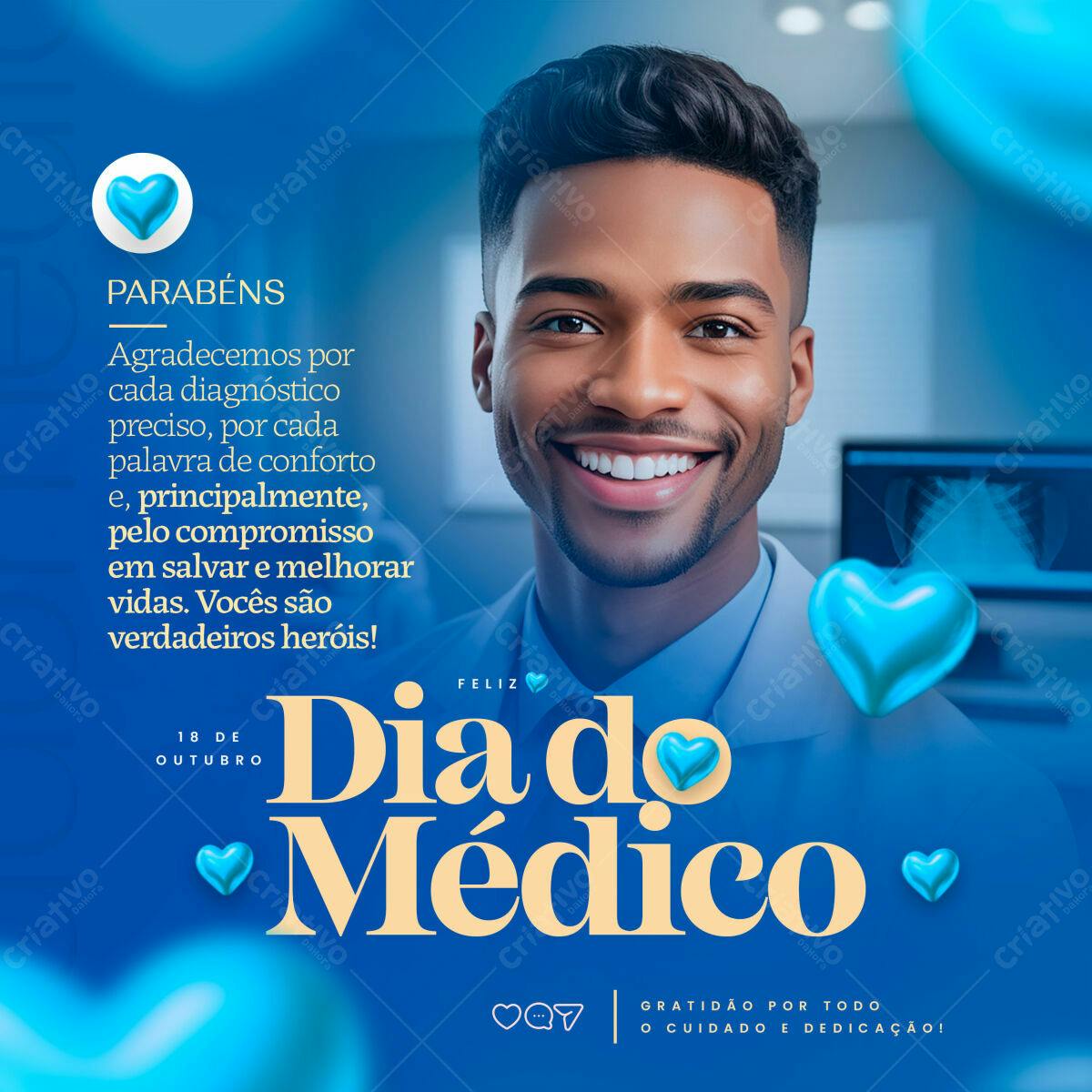 Post para Dia do Médico PSD Editável