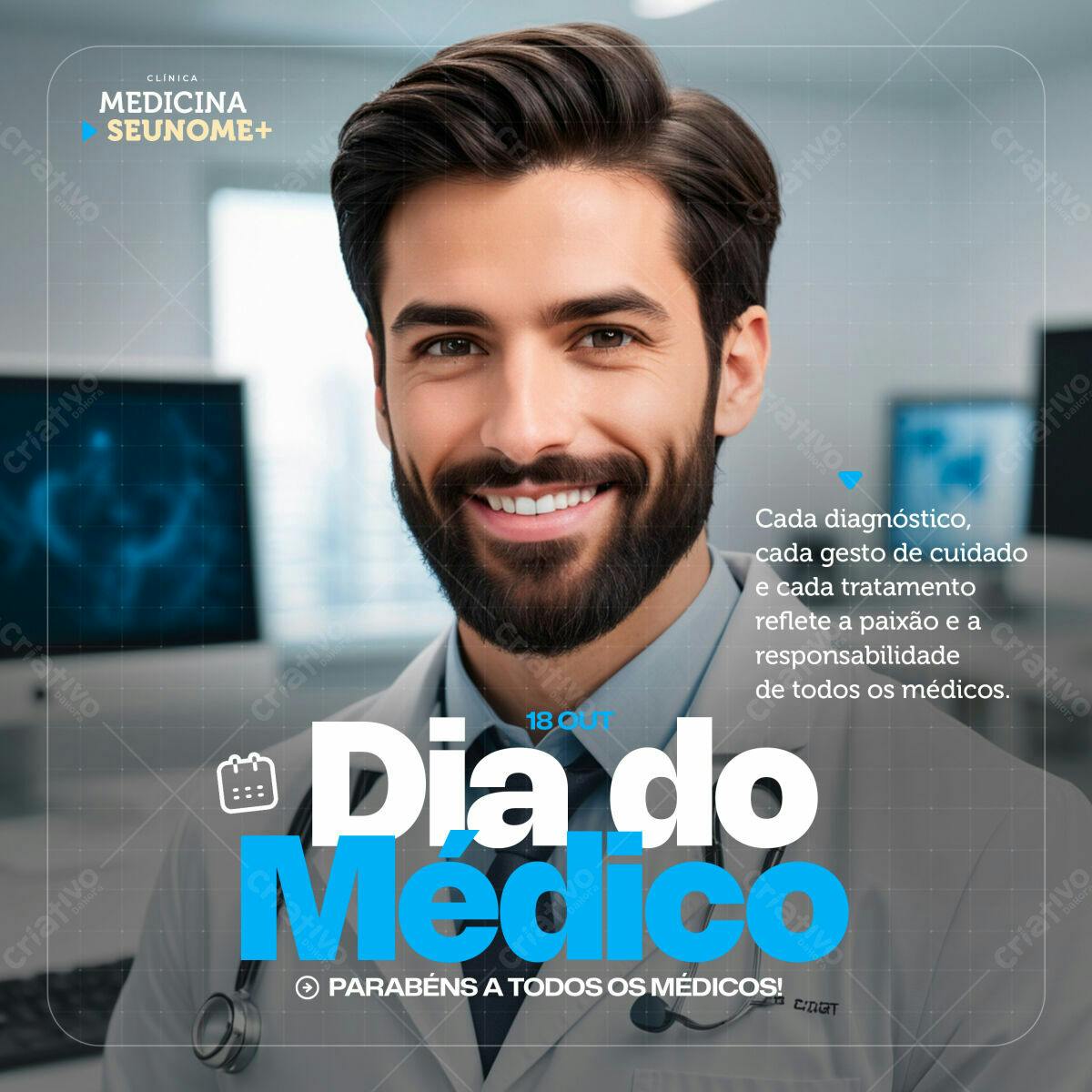 Post para Dia do Médico PSD Editável