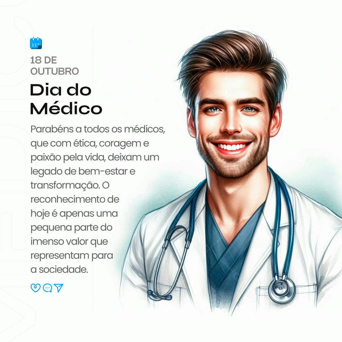 Postagem Dia do Médico PSD Editável
