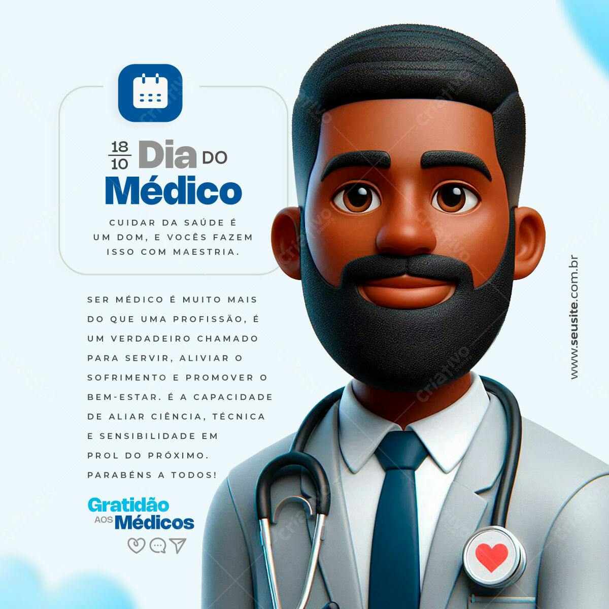 Postagem Dia do Médico PSD Editável