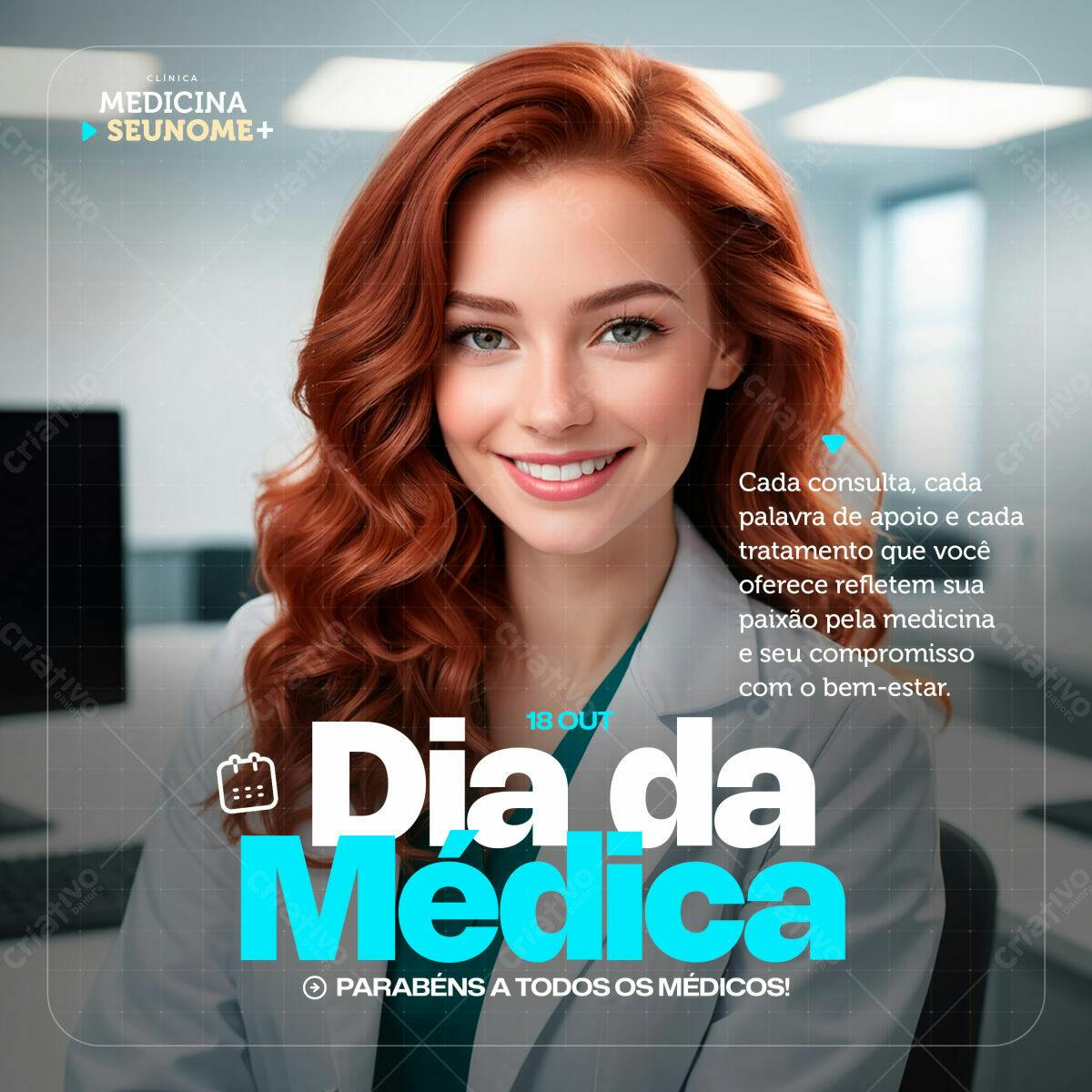 Post para Dia da Médica PSD Editável