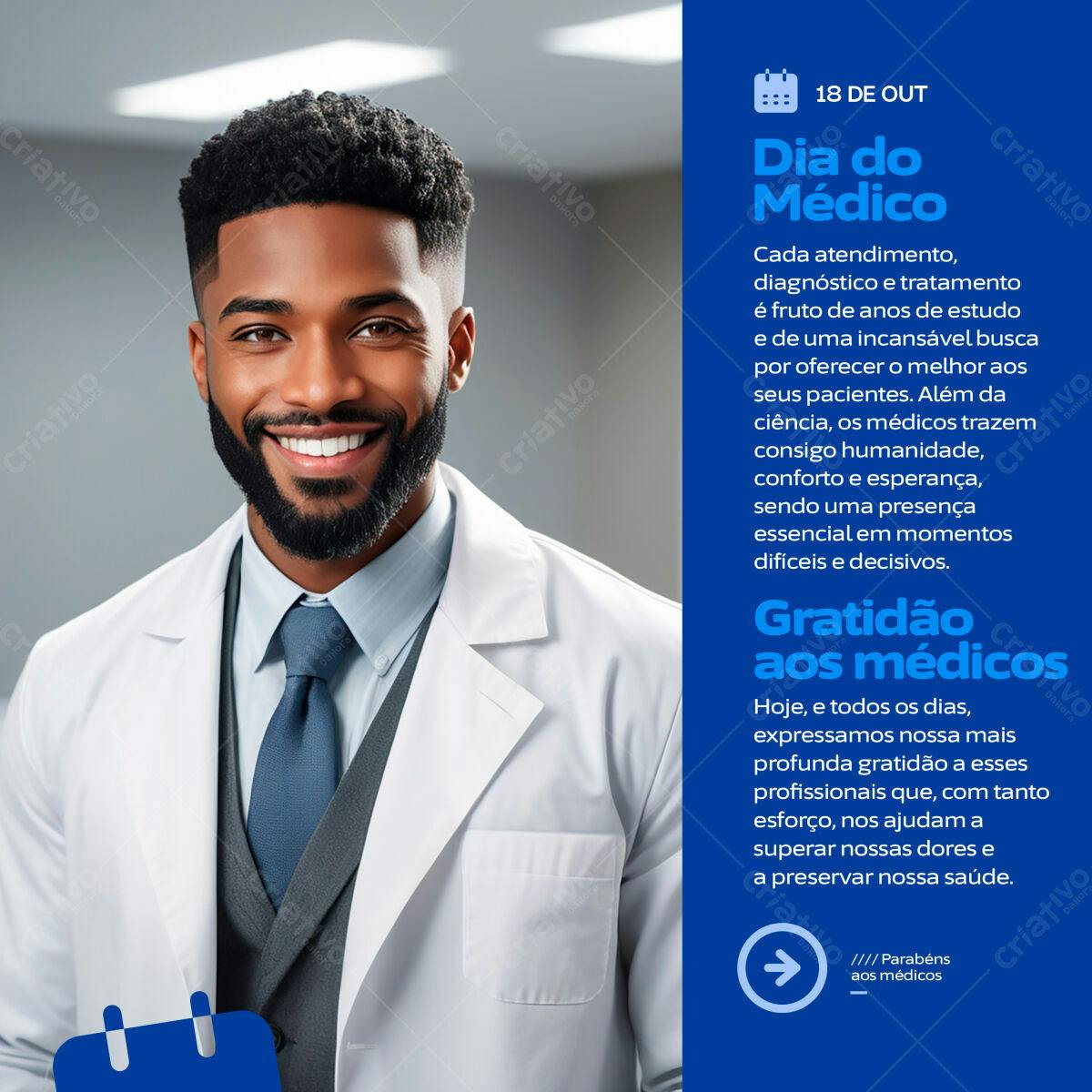 Postagem Dia do Médico PSD Editável