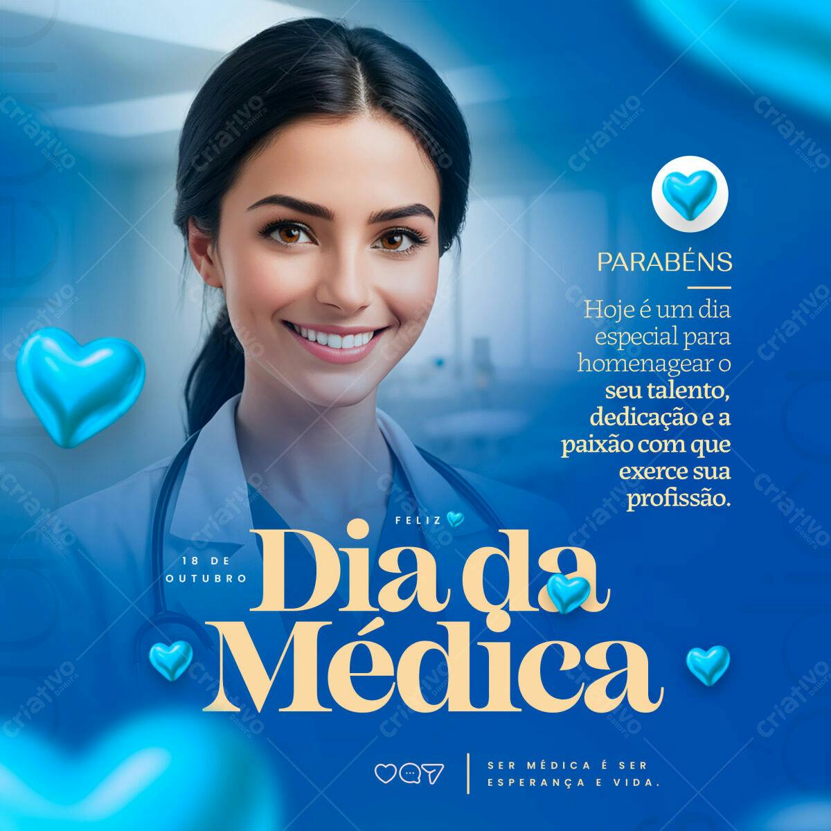 Post Dia da Médica PSD Editável