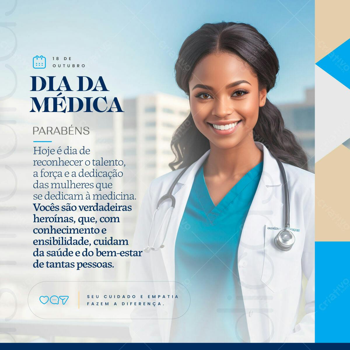 Postagem Dia da Médica PSD Editável
