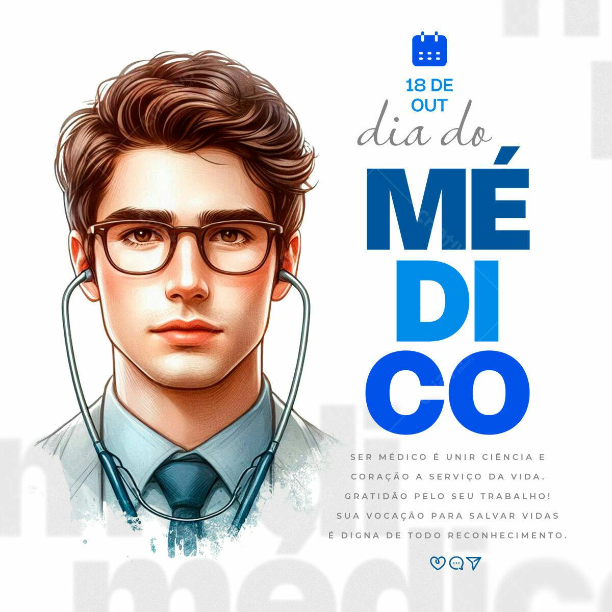 Post para Dia do Médico PSD Editável