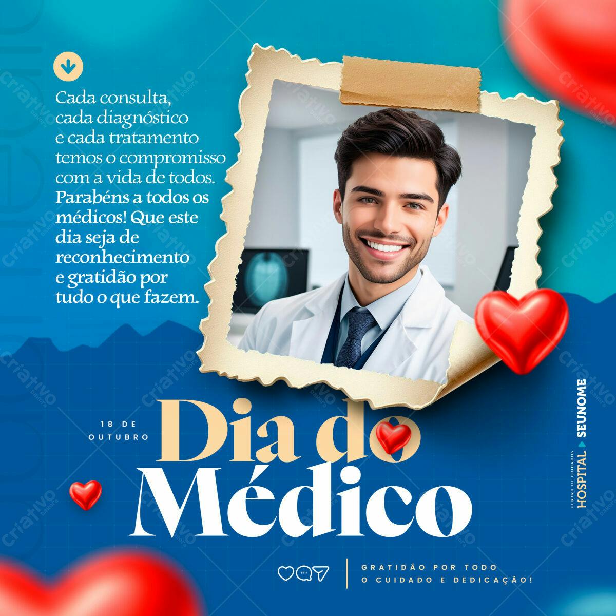Flyer Dia do Médico PSD Editável