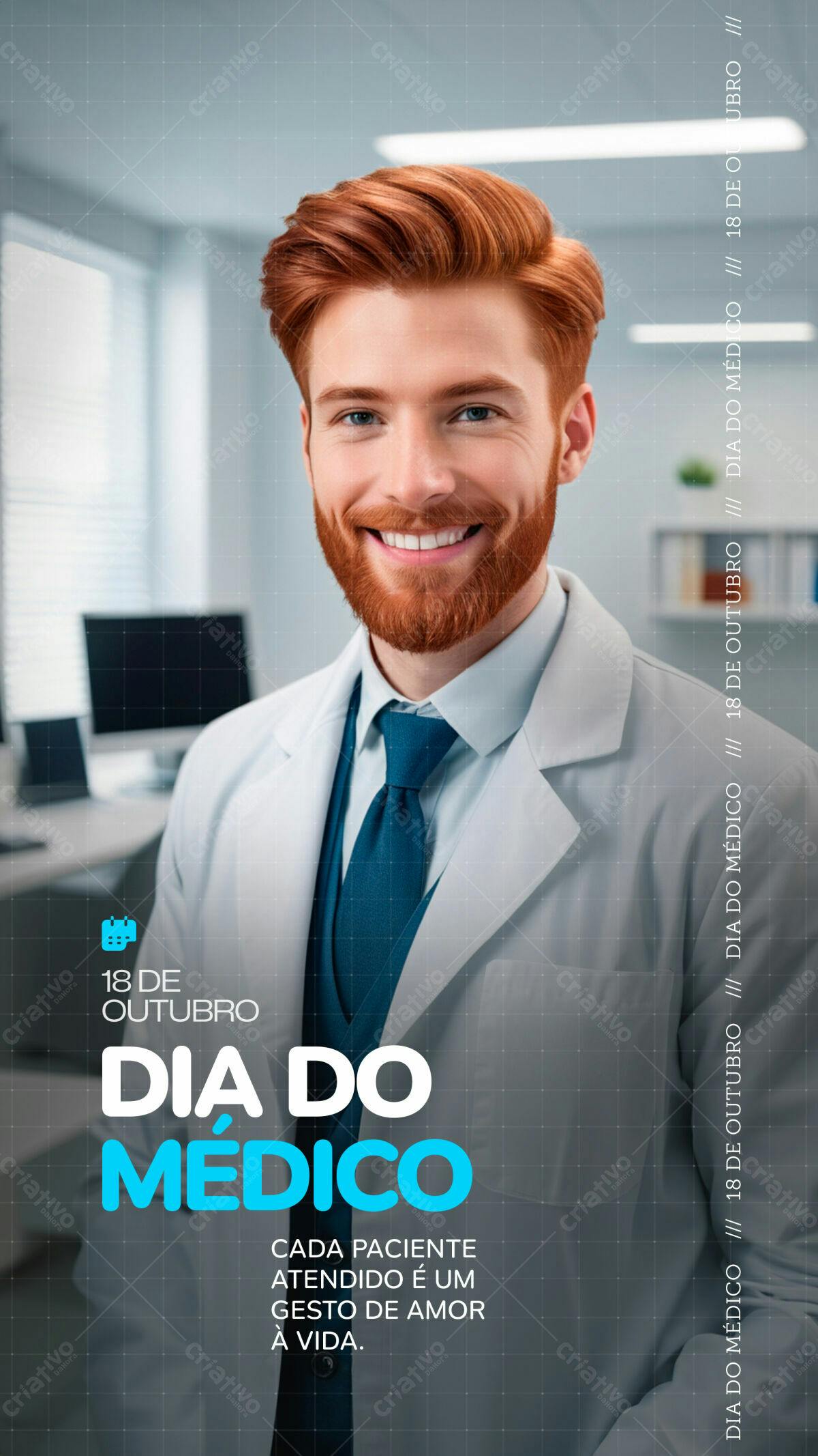 Flyer Dia do Médico PSD Editável