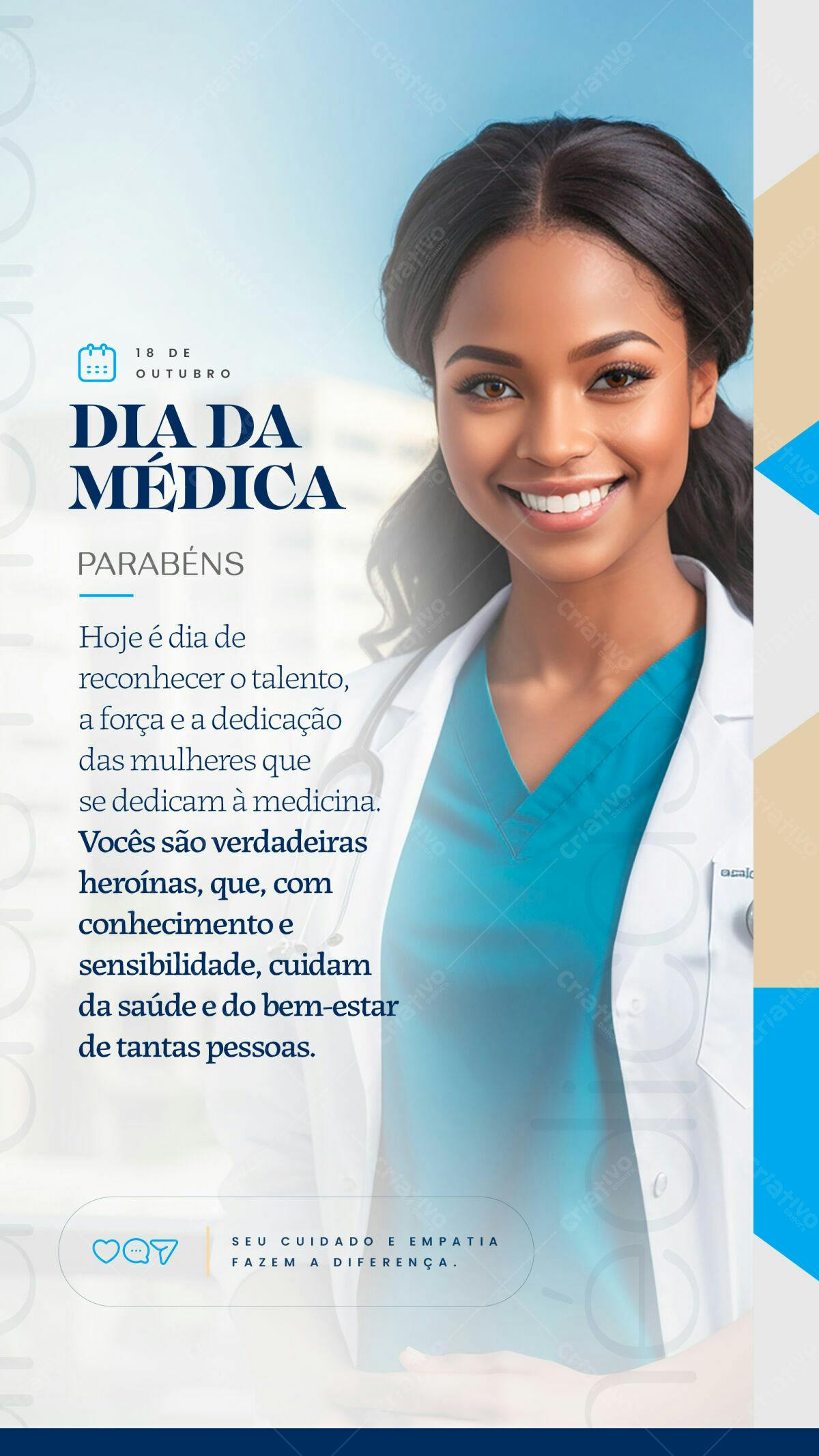 Post para o Dia da Médica PSD Editável