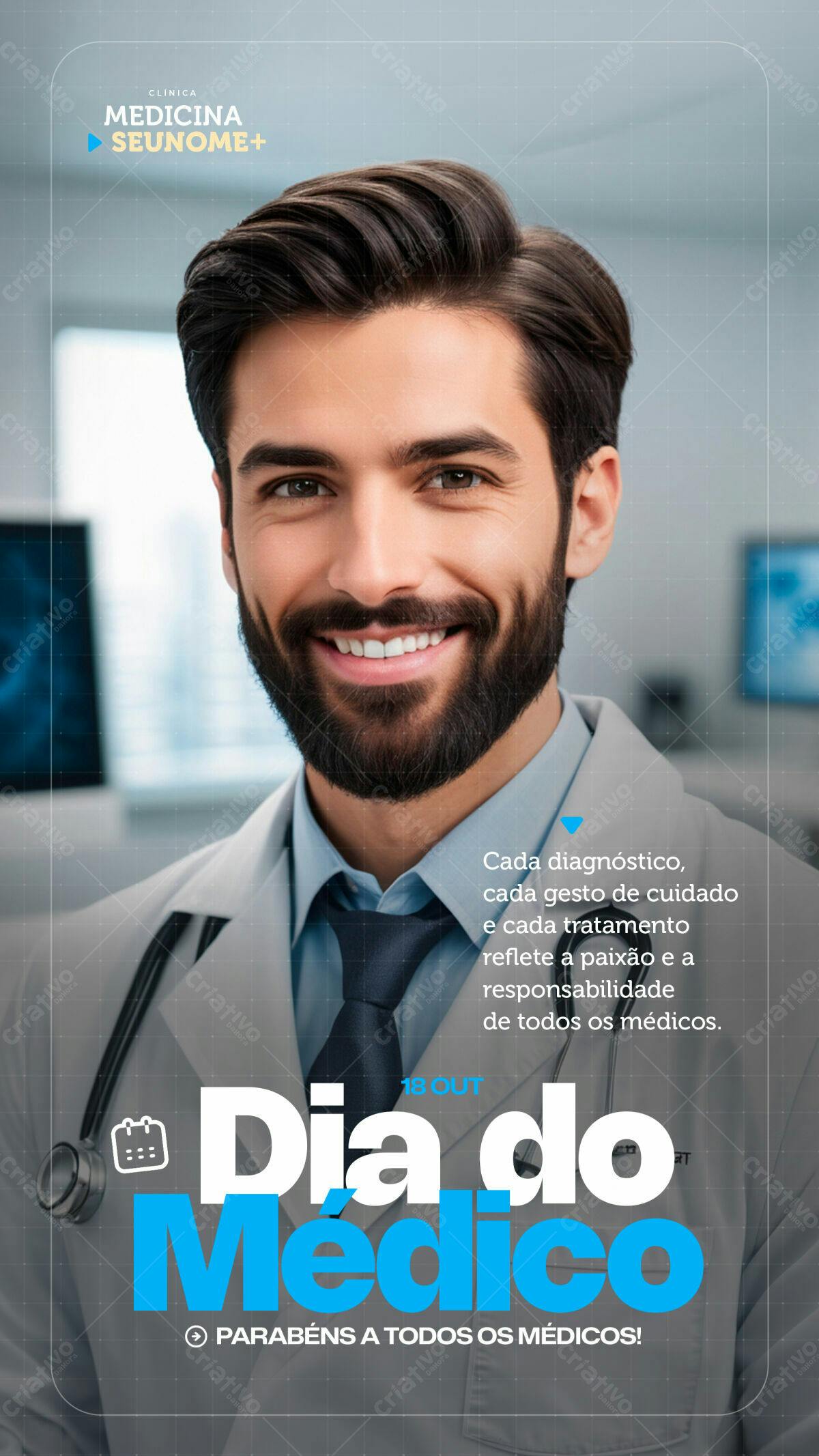 Flyer Dia do Médico PSD Editável