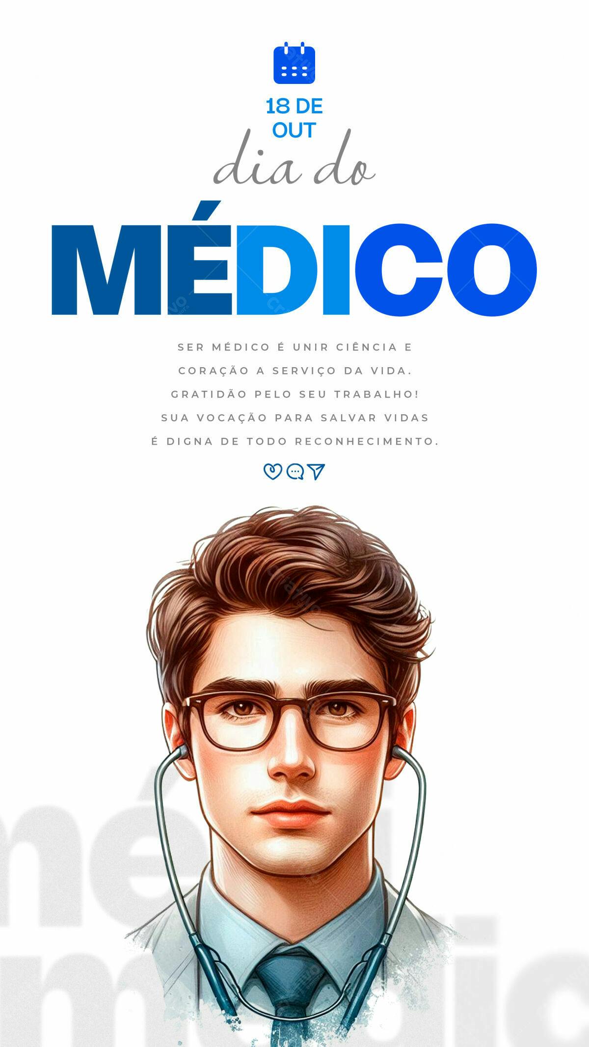 Flyer Dia do Médico PSD Editável