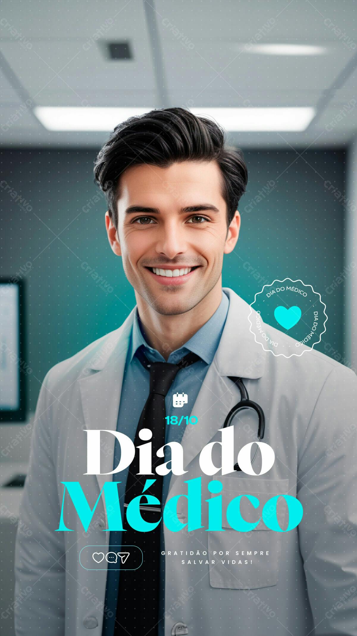 Flyer Dia do Médico PSD Editável