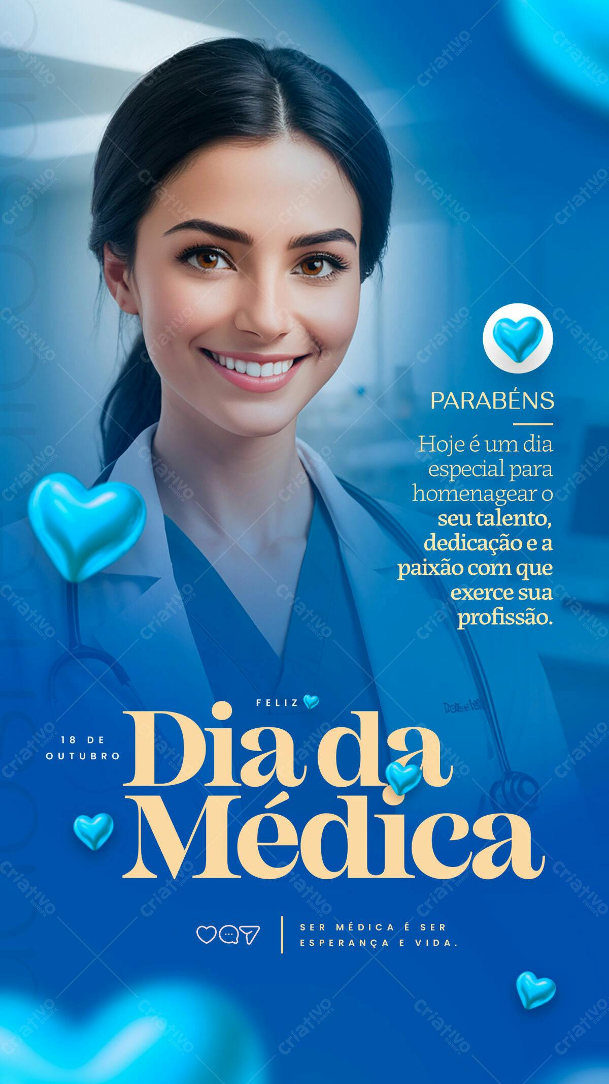 Flyer Dia da Médica PSD Editável