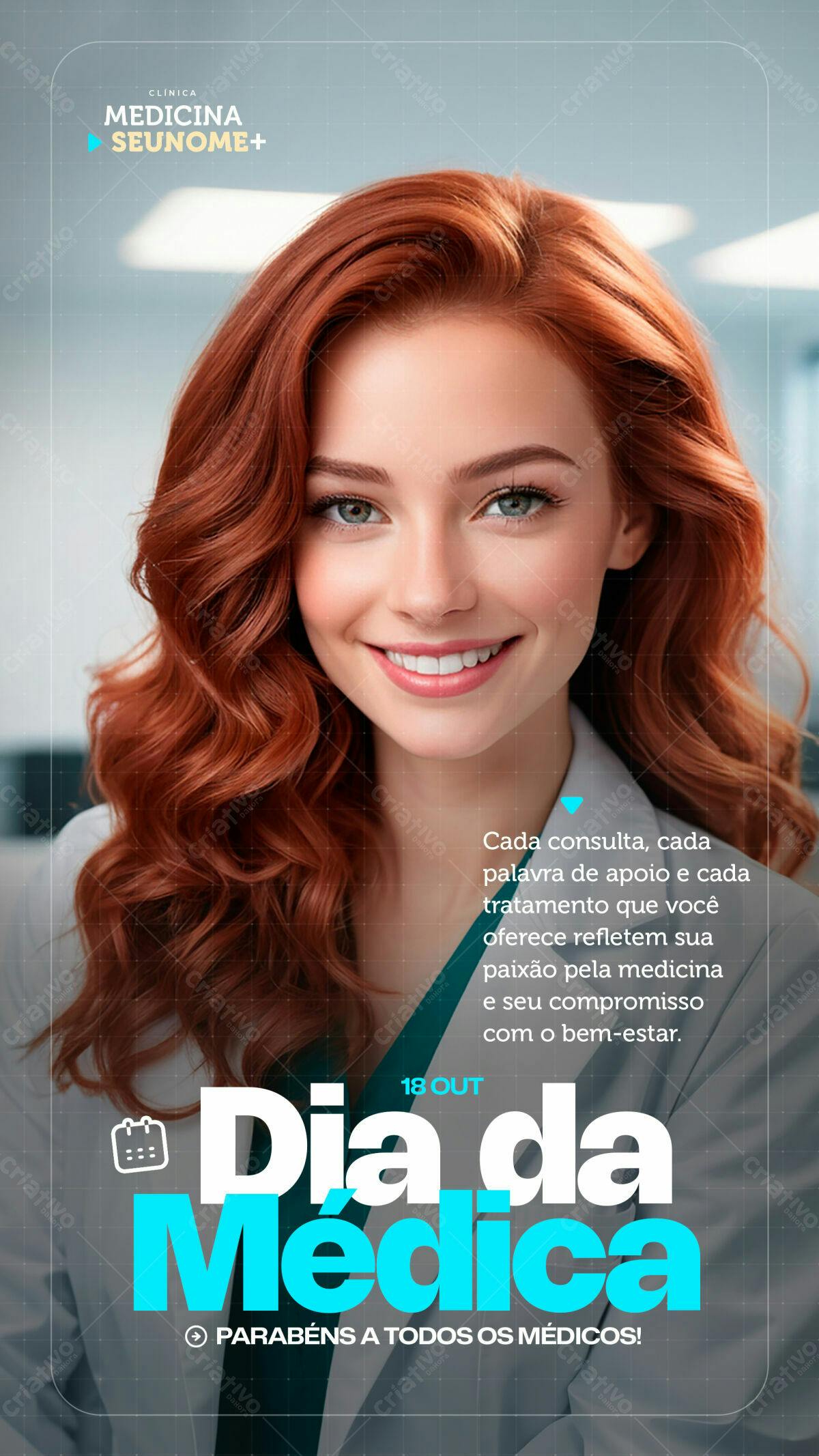 Flyer Dia da Médica PSD Editável