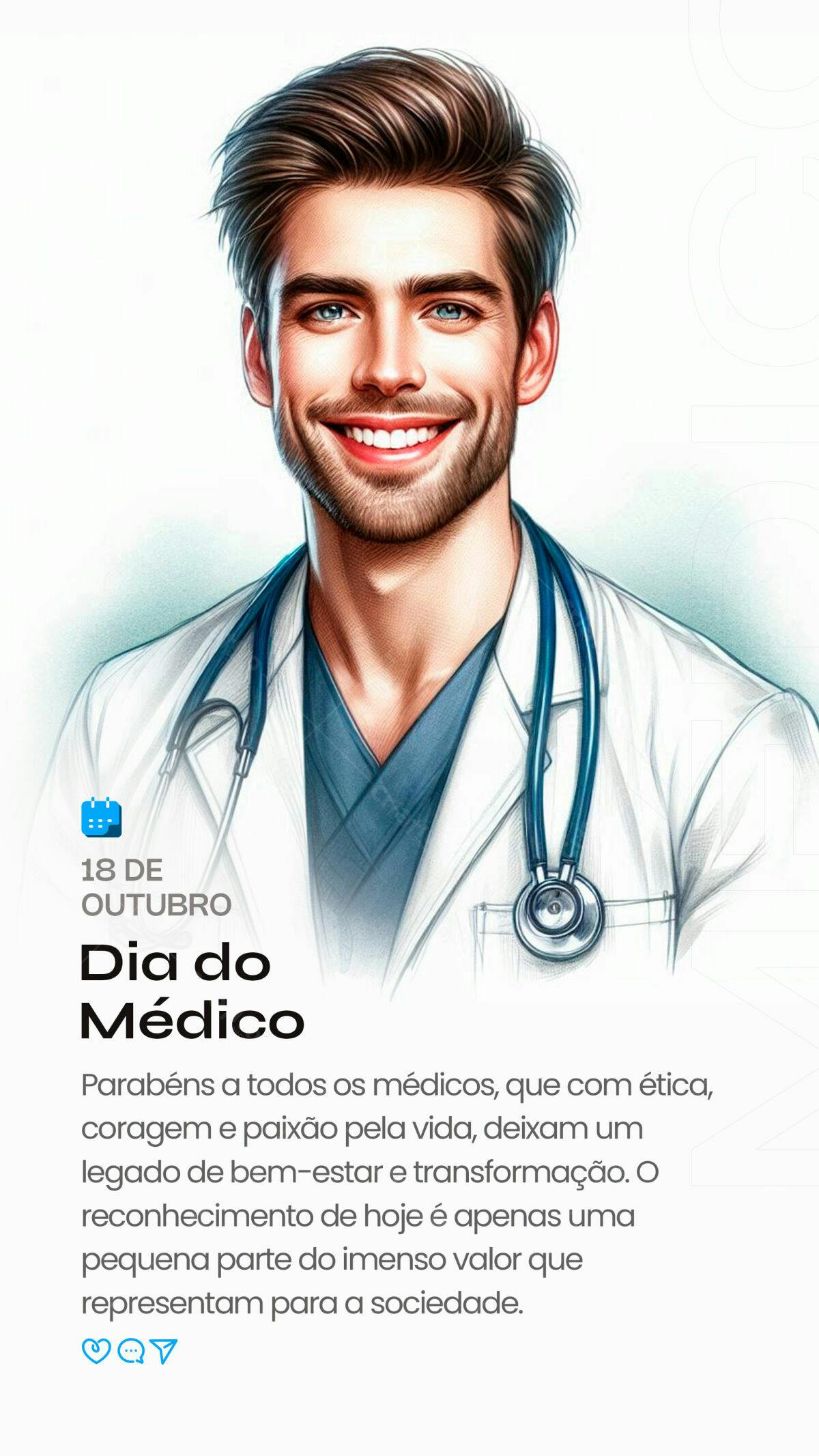 Post para Dia do Médico PSD Editável