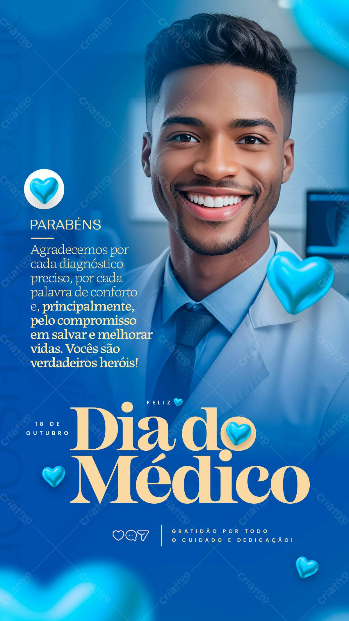 Flyer Dia do Médico PSD Editável