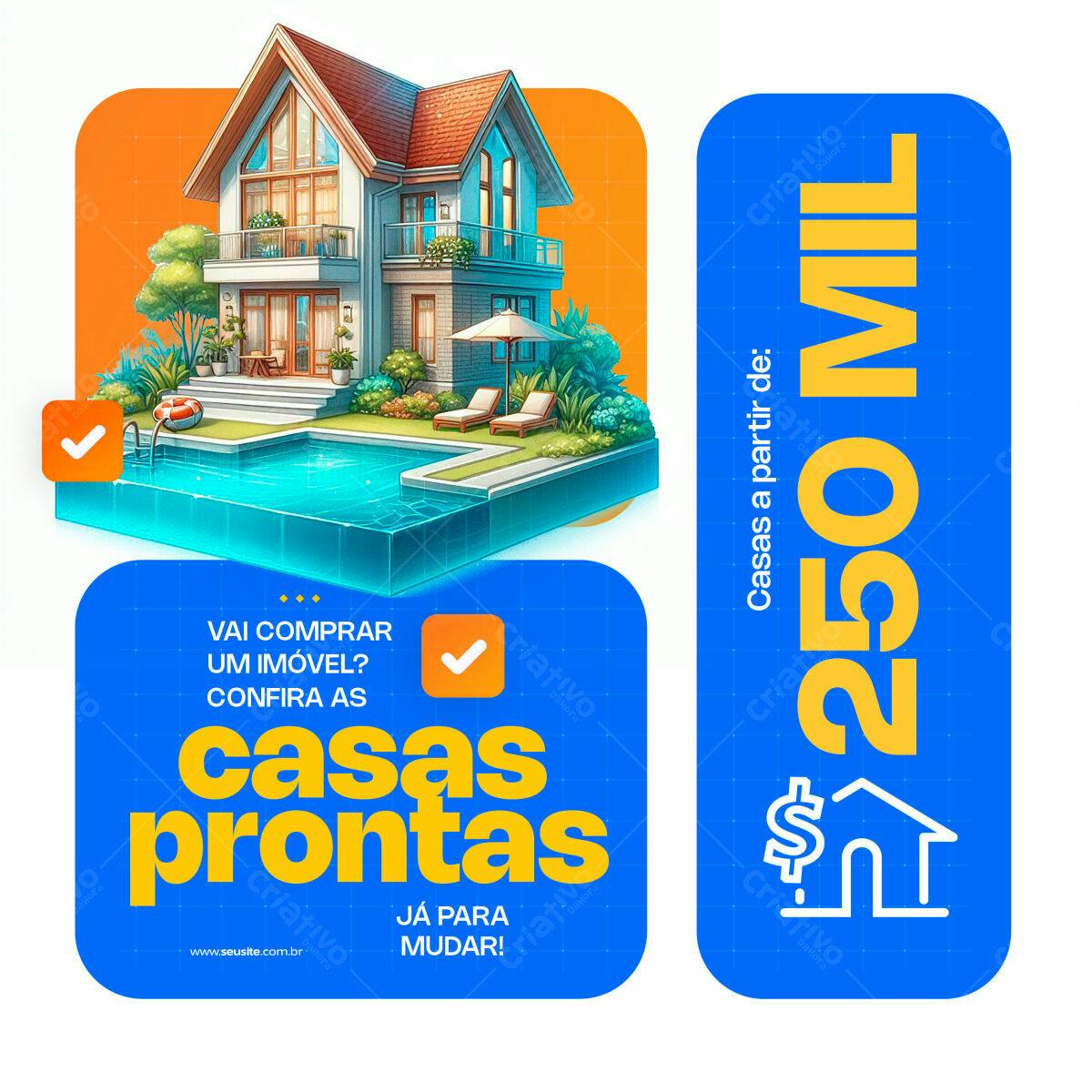 Banner Imóveis Casas Pronta PSD Editável