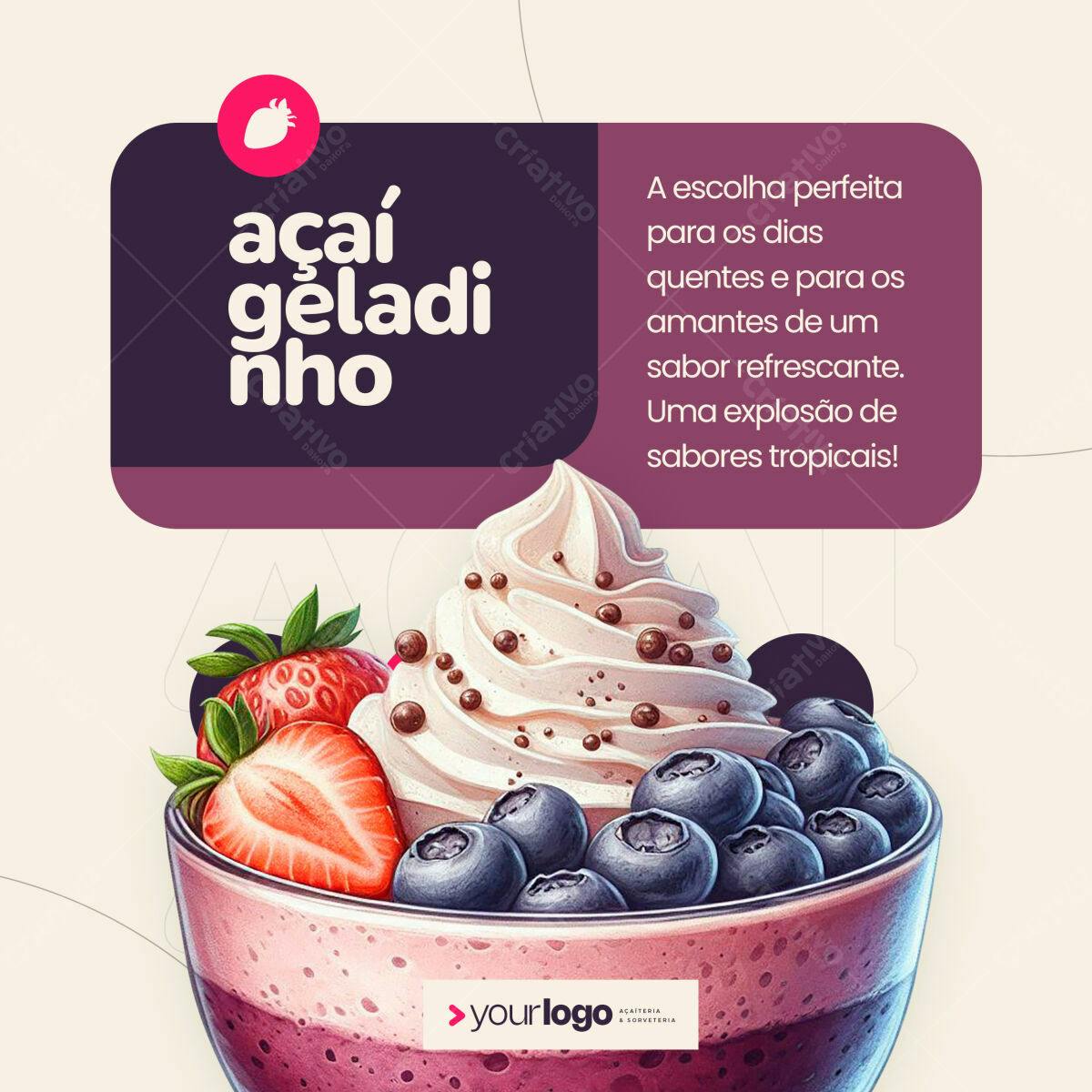 Post para Açaí PSD Editável