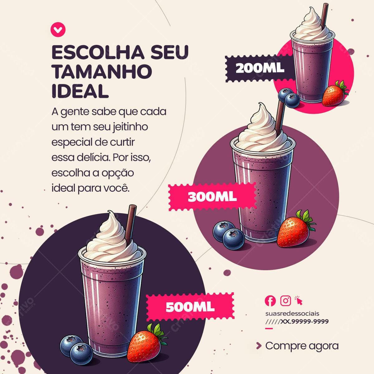 Flyer para Cardápio de Smoothie PSD Editável