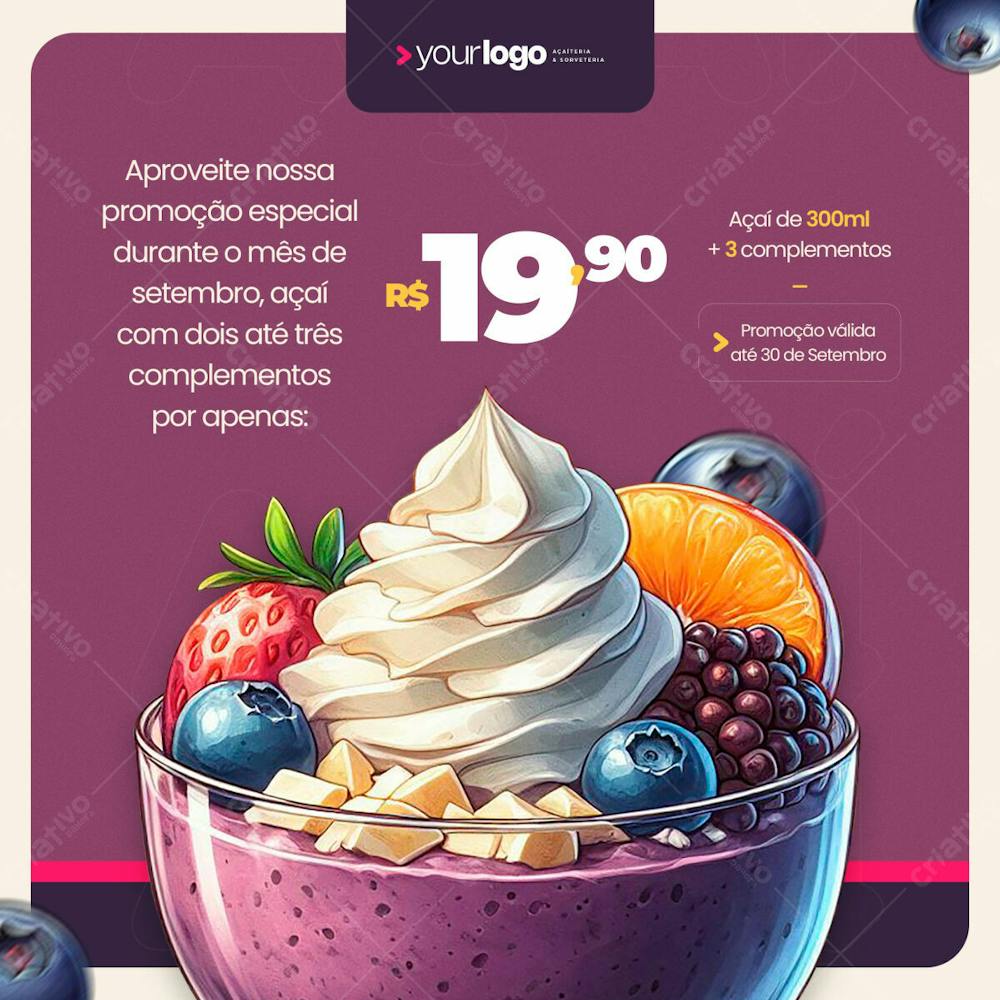 17 Promoção De Açaí De 300Ml