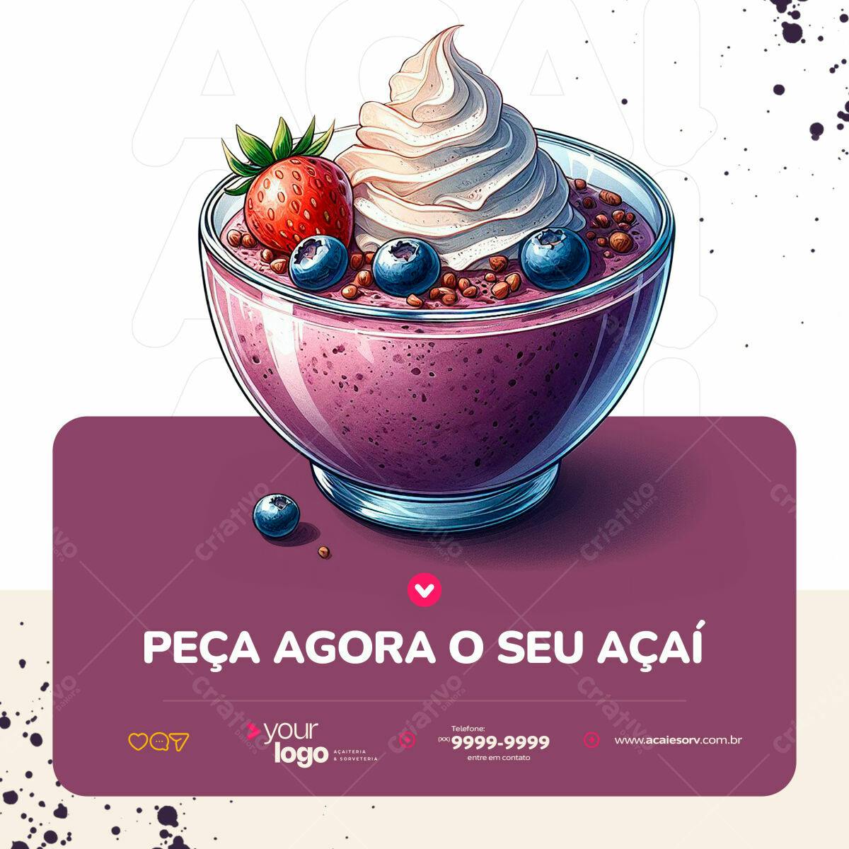 Cardápio Açaí PSD Editável