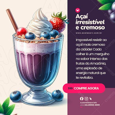 20 Compre Agora Um Açaí Cremoso