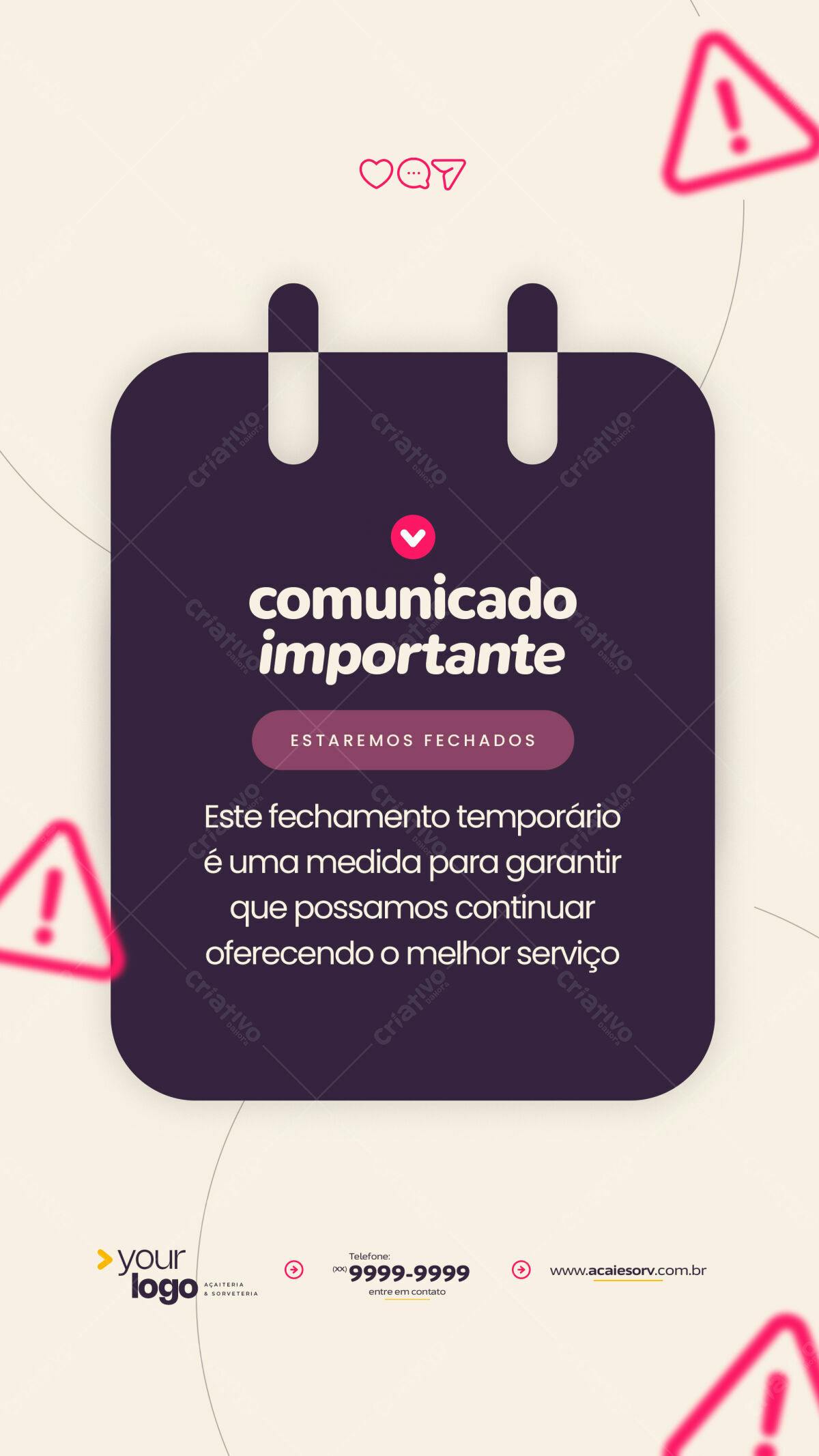 Comunicação Importante PSD Editável