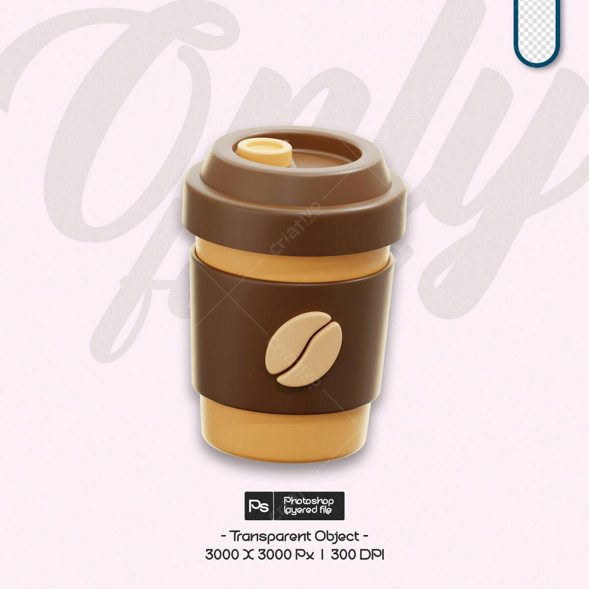 Mockup PSD para Café 3D Editável