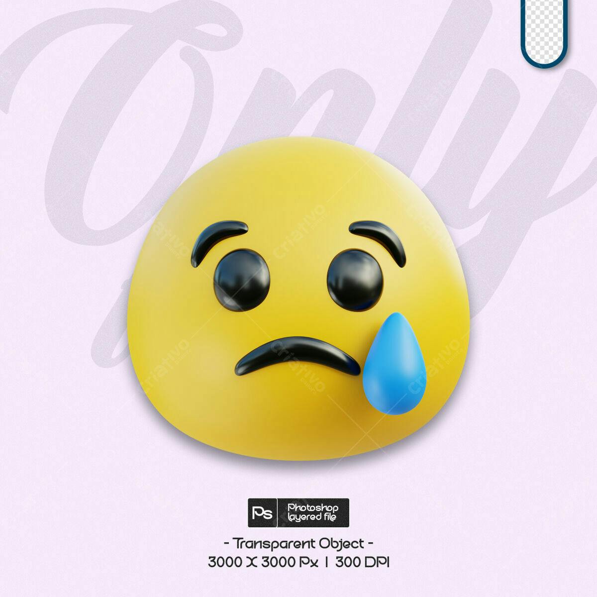 Imagem Emoji Triste PSD Editável