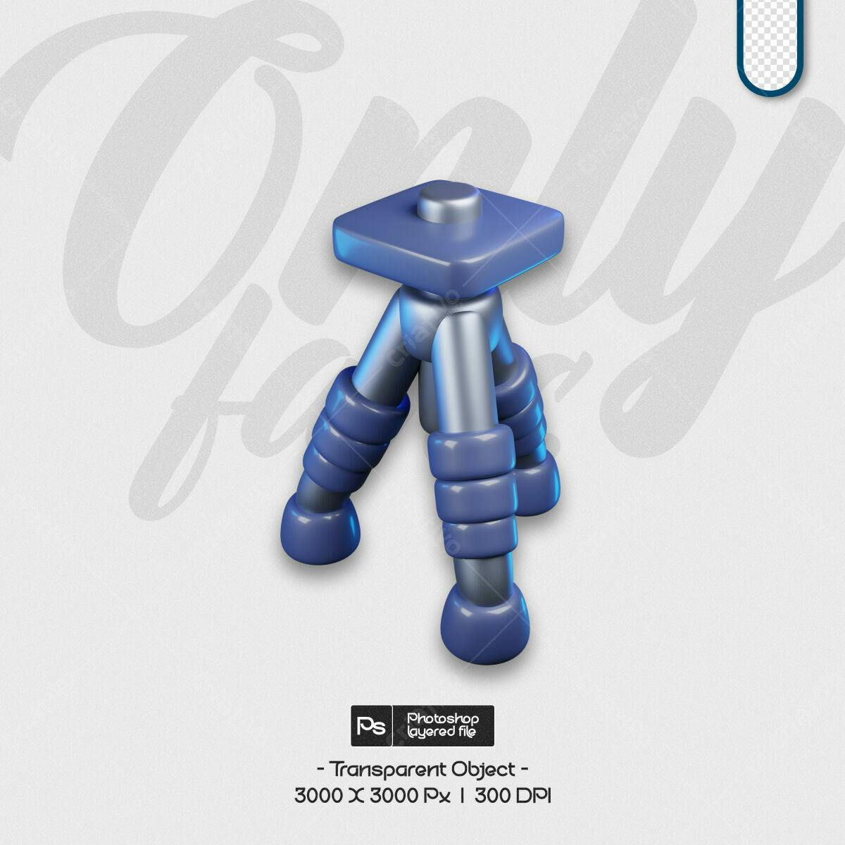 Mini Tripé Azul para Mockups PSD Editável